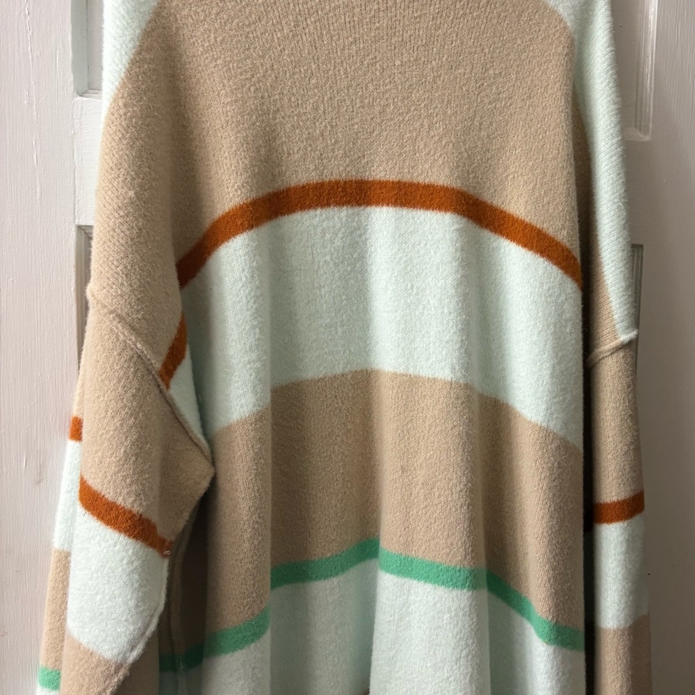 Striped Tan and Orange Women's Sweater